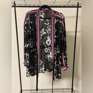 INC International Concepts Floral Poly Cardigan/Sheer Jacket - Plus size 0